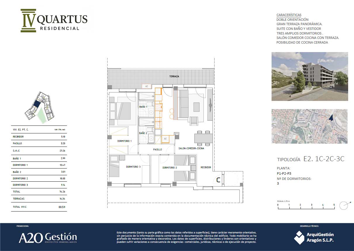 E2 C (3 dormitorios)