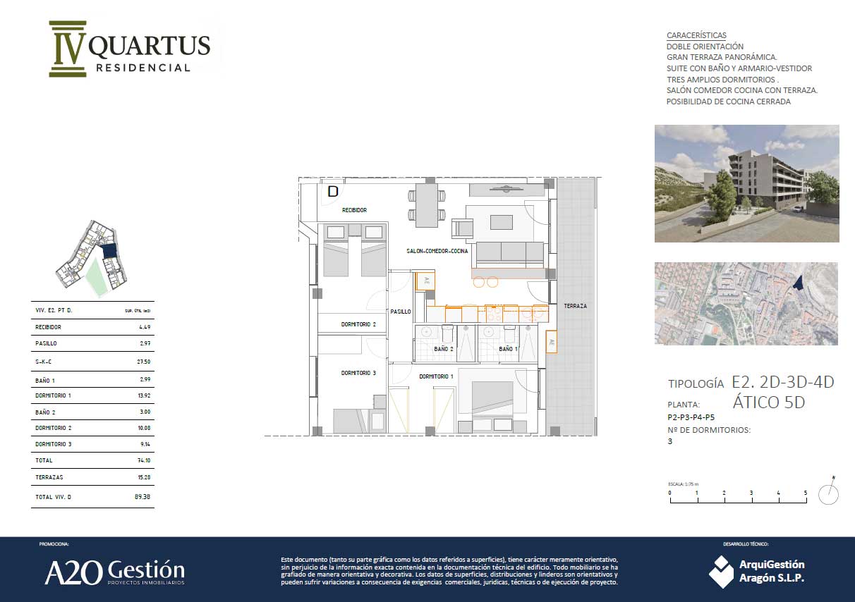 E2 D (3 dormitorios)