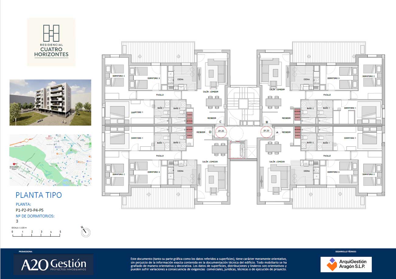 Planta Tipo Residencial Cuatro Horizontes Arcosur